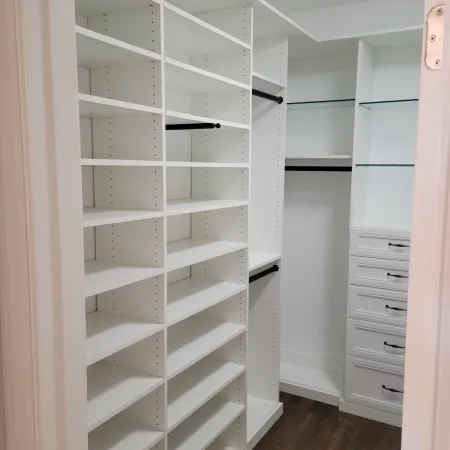 a white shelving unit