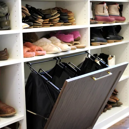 a closet full of shoes