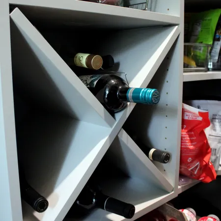 a bottle of wine in a refrigerator