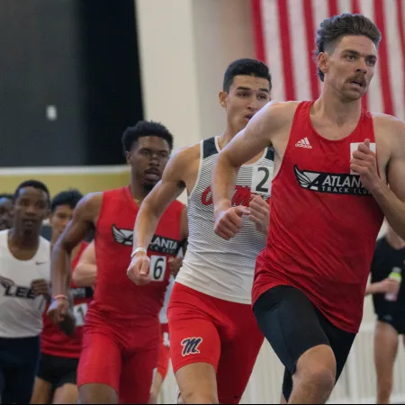 a group of men running