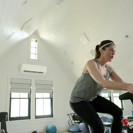 a woman working out in a gym