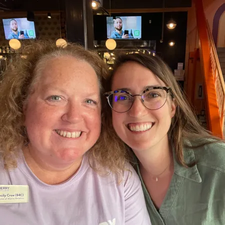 a couple of women wearing glasses