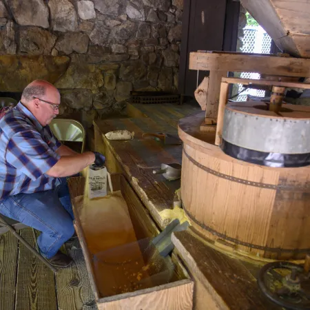 a person working on a machine