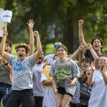 a group of people holding signs