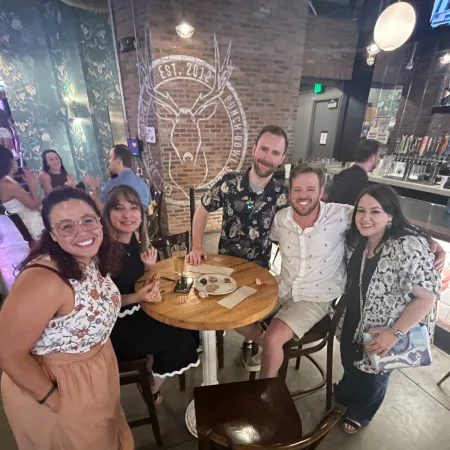 a group of people posing for a photo