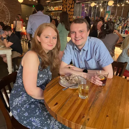 a man and woman posing for a picture