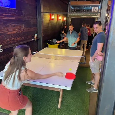 a group of people playing a game