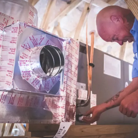 a man working on a project