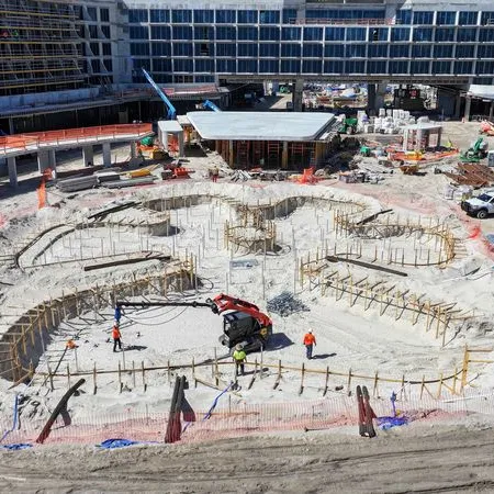 Oceanside Commercial Pool Helical Pile Foundation Install