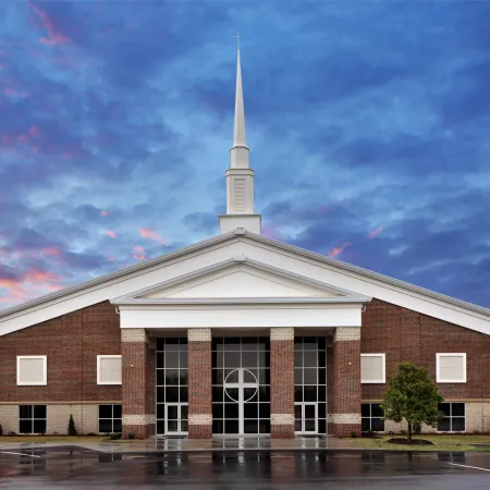 a building with a tall spire