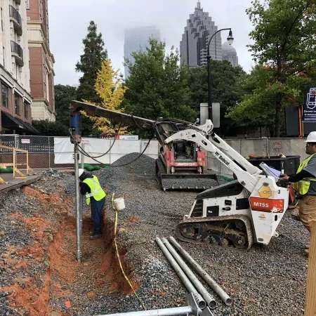 a construction worker working on a road