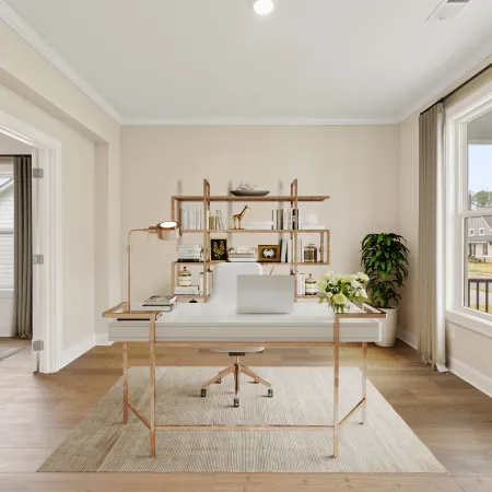 a living room with a large glass door