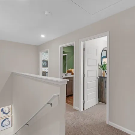 a white room with a white door