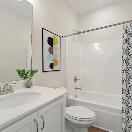 a bathroom with a shower and sink