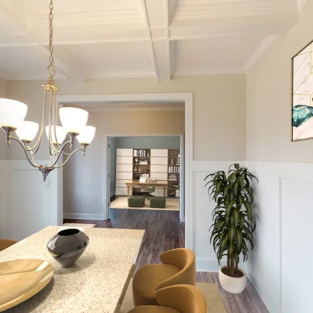 a living room with a sink and a window