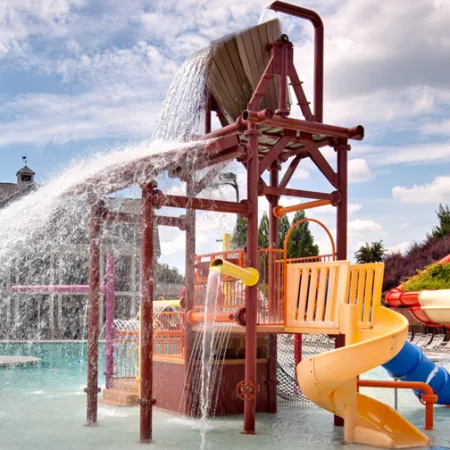 a water park with a slide