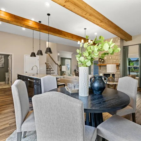 a kitchen and dining room