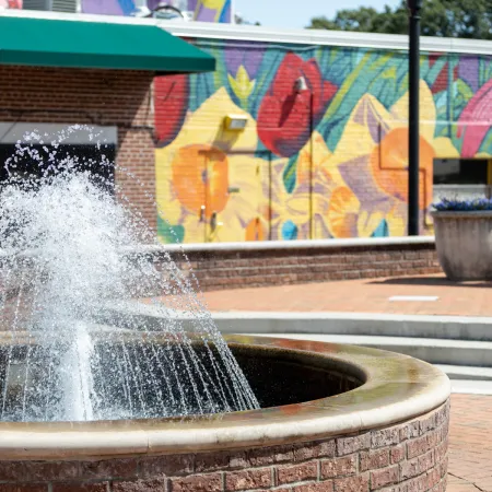 a fountain in a public place