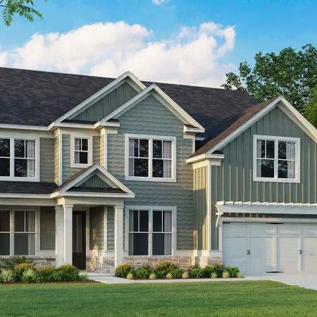 a house with a green lawn