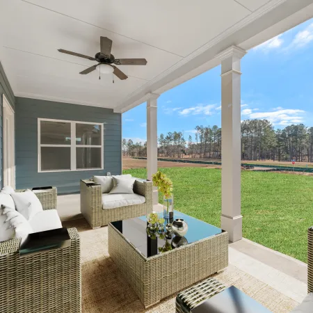 a living room with a large lawn