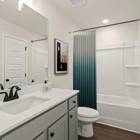 a bathroom with a sink toilet and bathtub