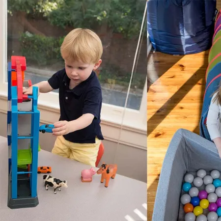 a child playing with toys