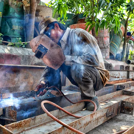 a man working on a machine