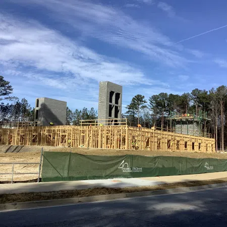 Essayon Construction Group wood framing Crossing Pointe at Christian City Union City GA