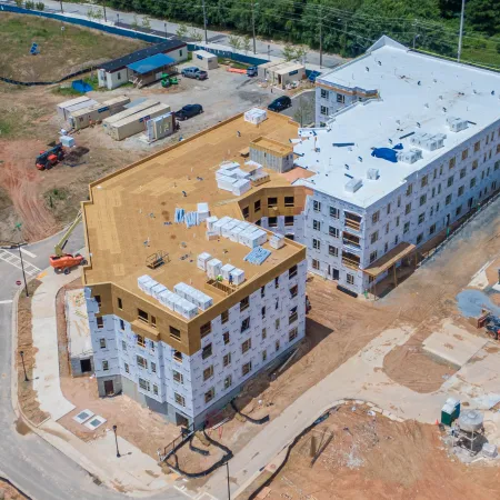 a high angle view of a building