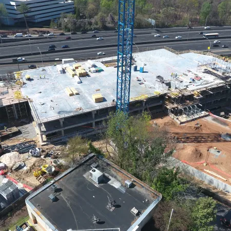 a high angle view of a construction site