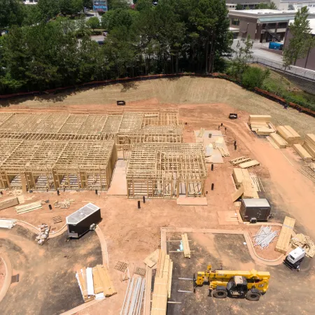 a high angle view of a construction site