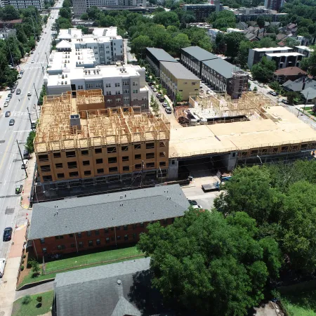 a high angle view of a building