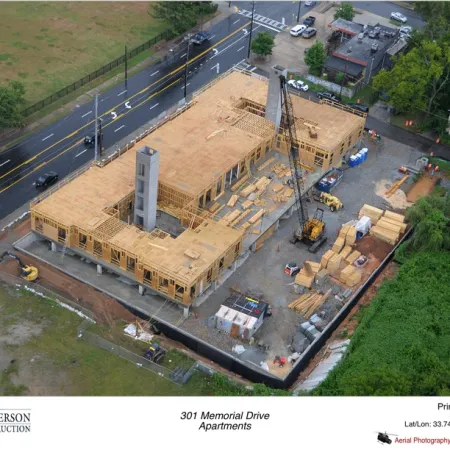 a high angle view of a building