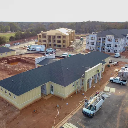 a high angle view of a building