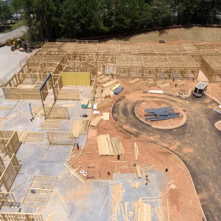 a high angle view of a construction site