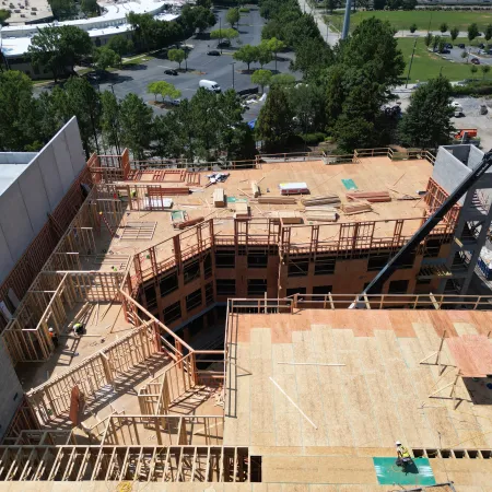 a high angle view of a building