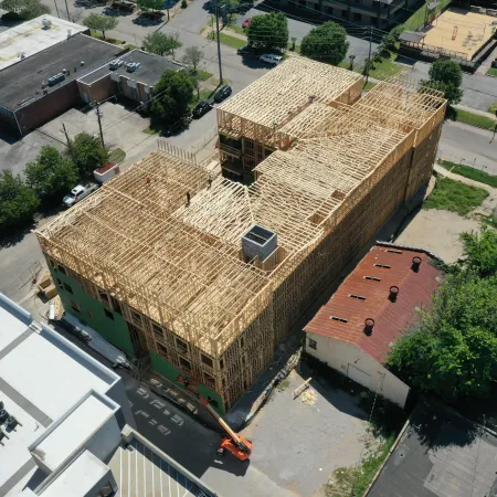 a building with a roof