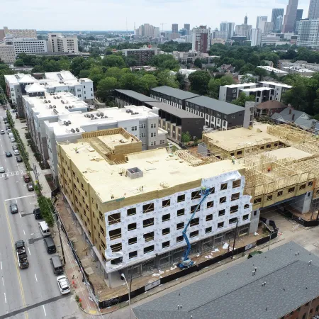 a high angle view of a building