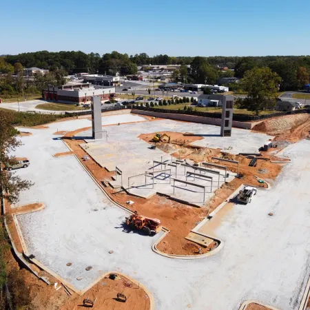 a high angle view of a construction site