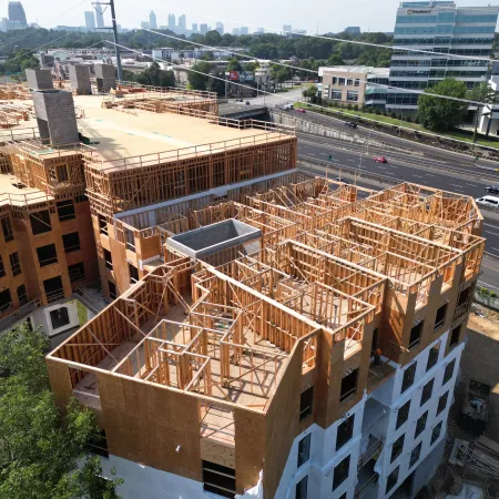 a high angle view of a building