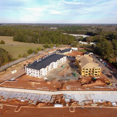 a high angle view of a building