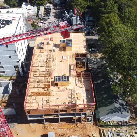 a high angle view of a building