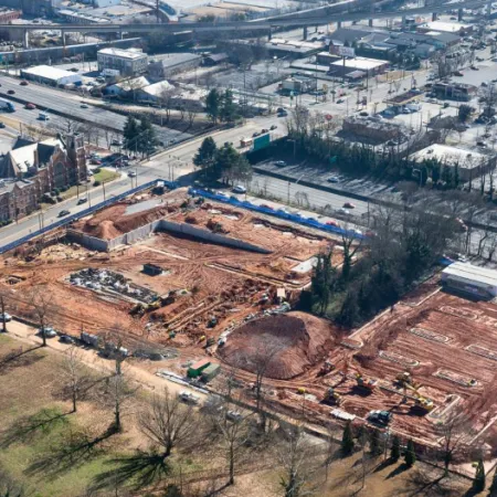 a high angle view of a construction site