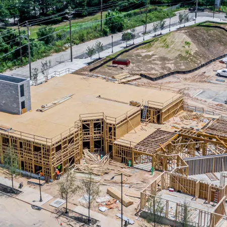 a high angle view of a building