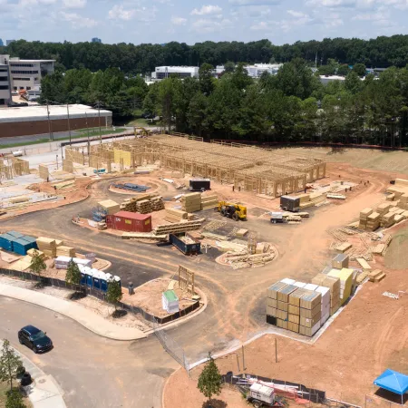 a high angle view of a construction site