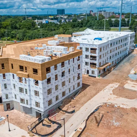 a high angle view of a building