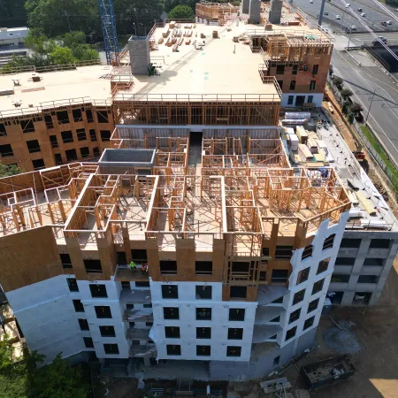 a high angle view of a building