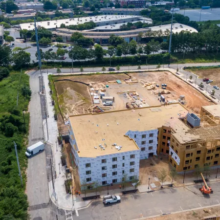 a high angle view of a building