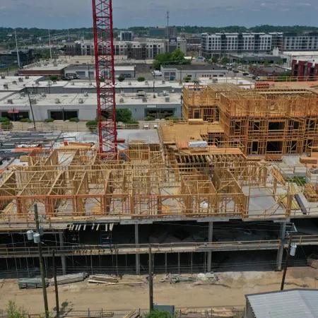 a construction site with a crane