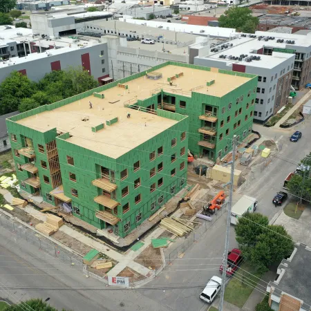 aerial view of a large building